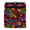 Peace Sign Colorful Design Print Duvet Cover Bedding Set