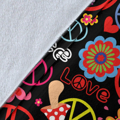 Peace Sign Colorful Design Print Fleece Blanket
