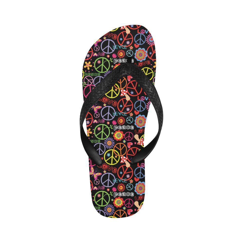 Peace Sign Colorful Design Print Flip Flops-JTAMIGO.COM