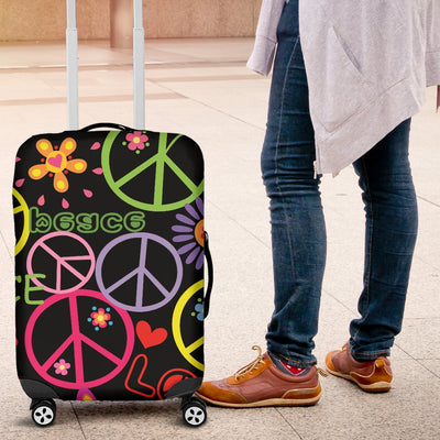 Peace Sign Colorful Design Print Luggage Cover Protector
