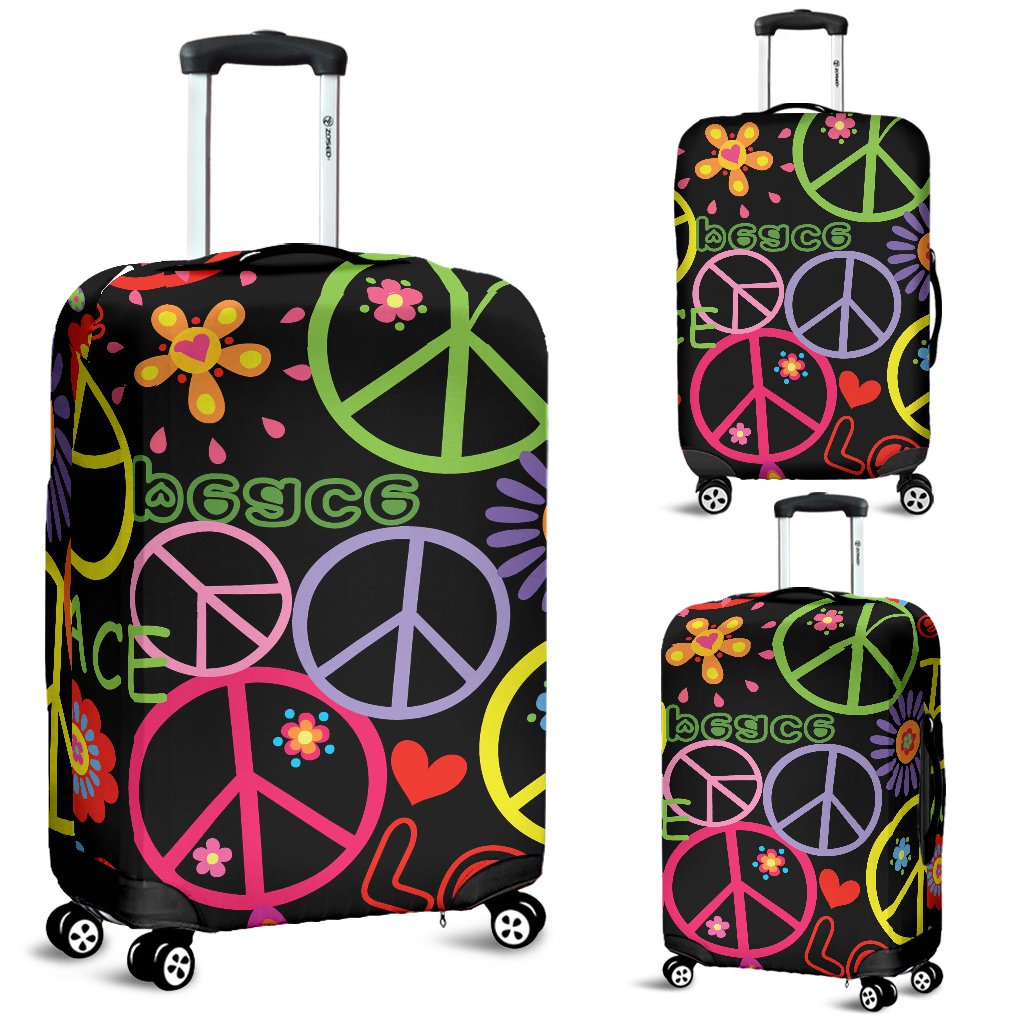 Peace Sign Colorful Design Print Luggage Cover Protector