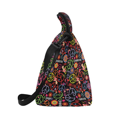 Peace Sign Colorful Design Print Neoprene Lunch Bag (Model 1669)(Large)-JTAMIGO.COM