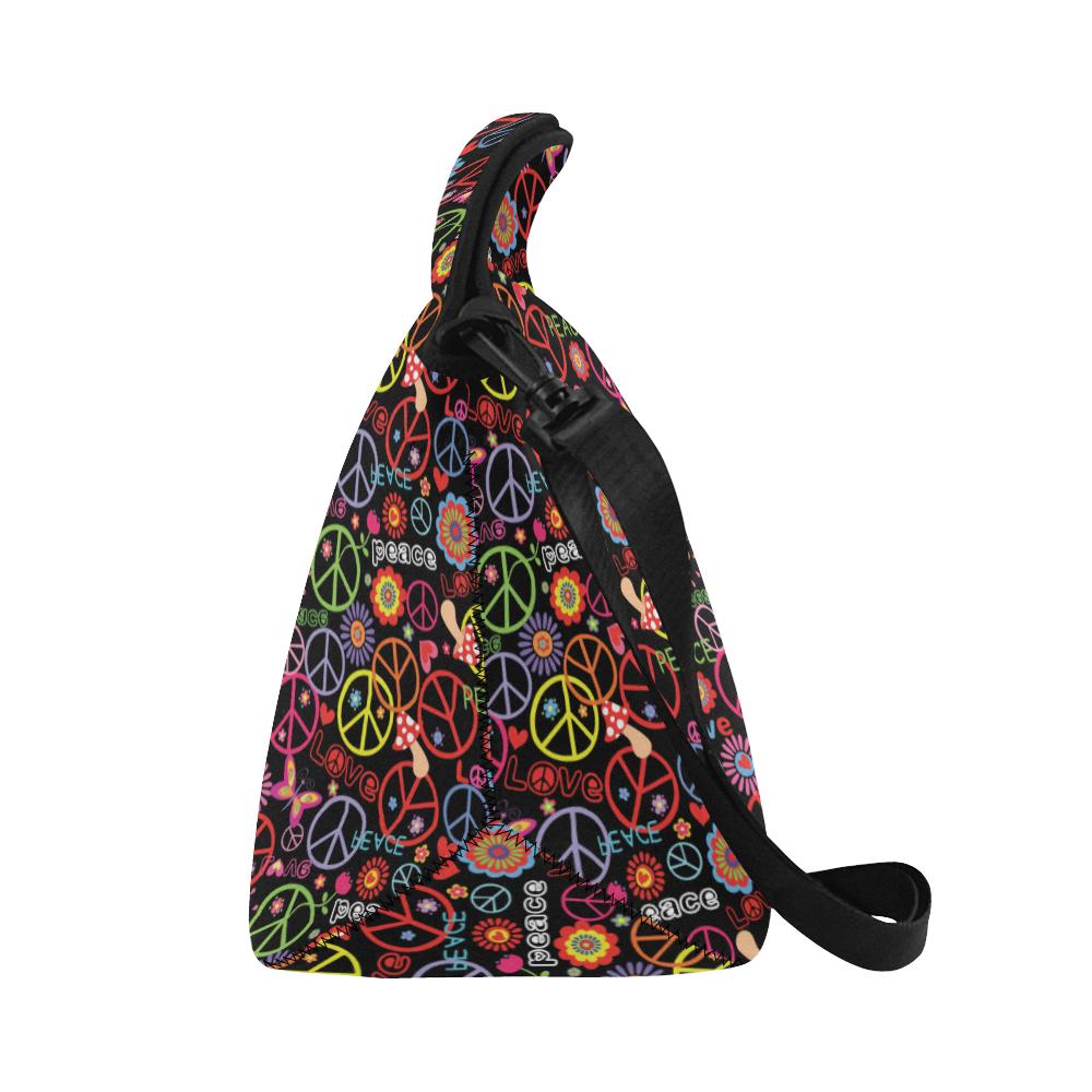 Peace Sign Colorful Design Print Neoprene Lunch Bag (Model 1669)(Large)-JTAMIGO.COM
