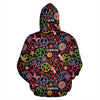 Peace Sign Colorful Design Print Pullover Hoodie