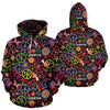 Peace Sign Colorful Design Print Pullover Hoodie