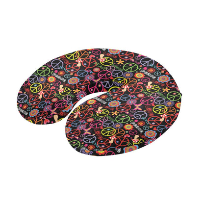 Peace Sign Colorful Design Print U-Shaped Travel Neck Pillow-JTAMIGO.COM