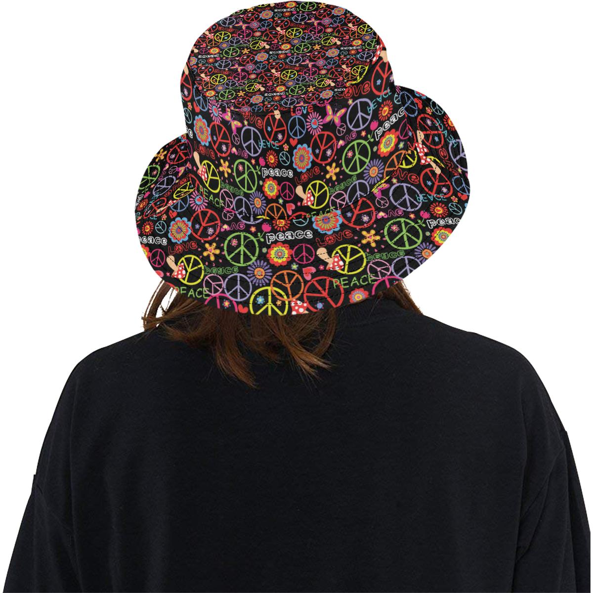 Peace Sign Colorful Design Print Unisex Bucket Hat