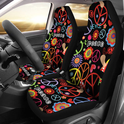Peace Sign Colorful Design Print Universal Fit Car Seat Covers