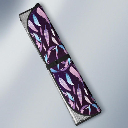 Peace Sign Feather Design Print Car Sun Shade For Windshield