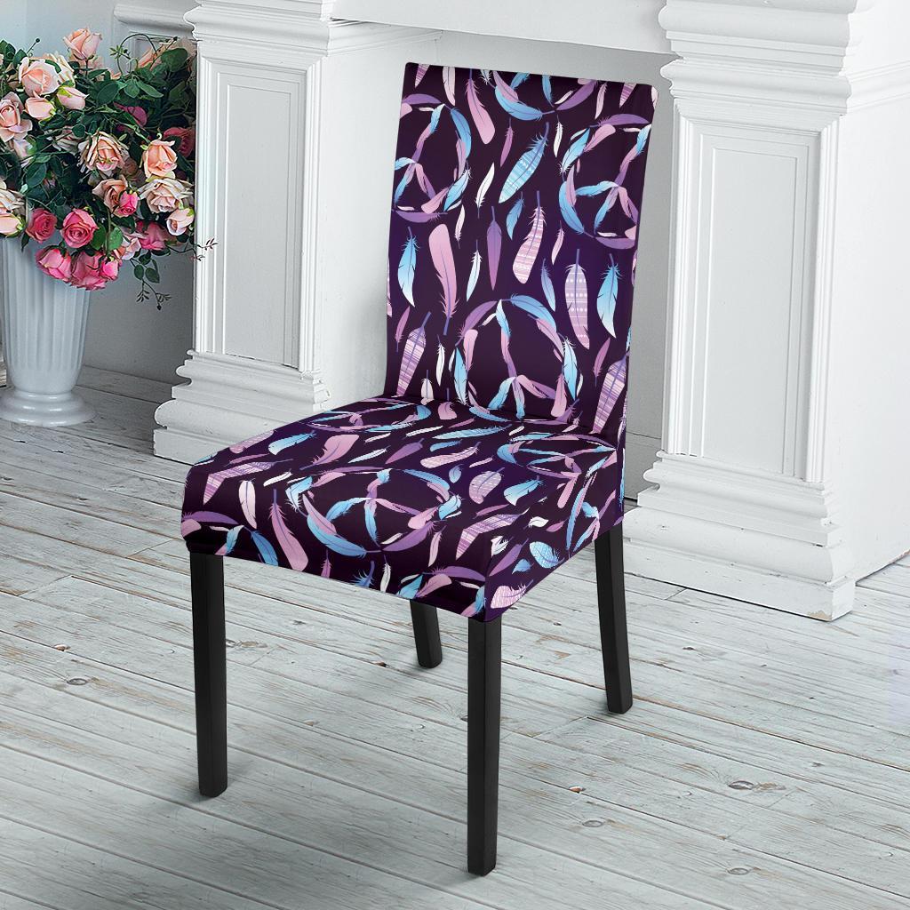 Peace Sign Feather Design Print Dining Chair Slipcover-JTAMIGO.COM