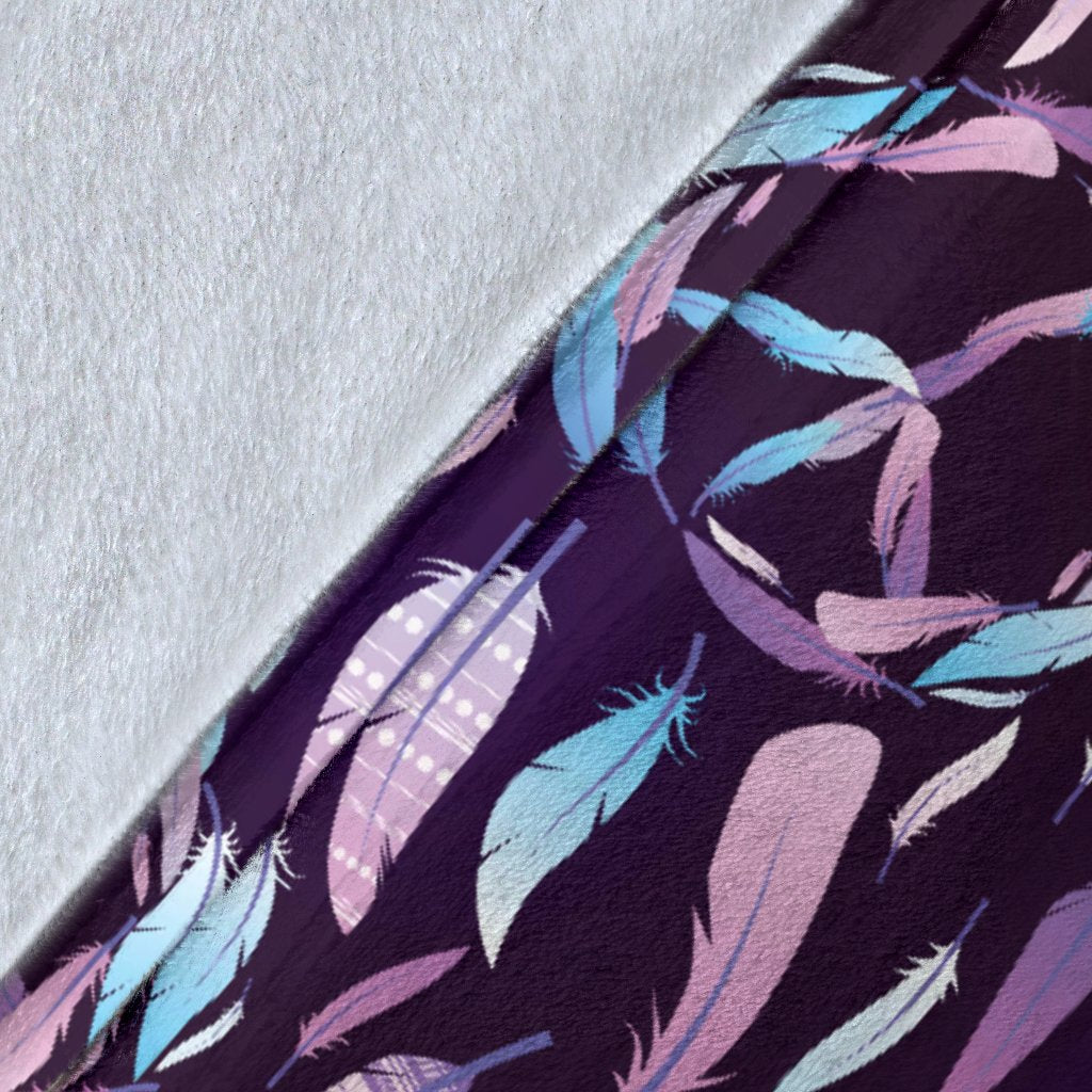 Peace Sign Feather Design Print Fleece Blanket