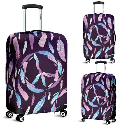 Peace Sign Feather Design Print Luggage Cover Protector