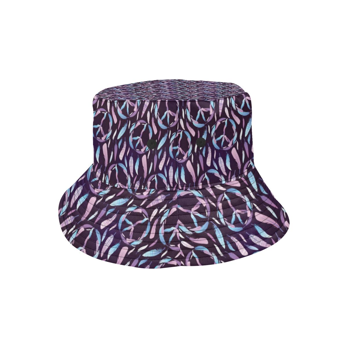 Peace Sign Feather Design Print Unisex Bucket Hat