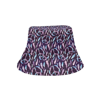 Peace Sign Feather Design Print Unisex Bucket Hat