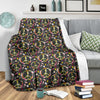 Peace Sign Flowers Design Print Fleece Blanket