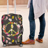 Peace Sign Flowers Design Print Luggage Cover Protector