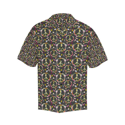 Peace Sign flowers Design Print Men Aloha Hawaiian Shirt
