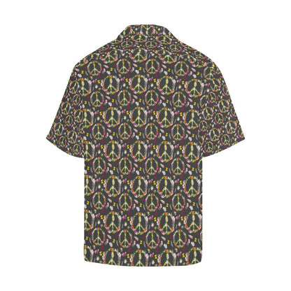Peace Sign flowers Design Print Men Aloha Hawaiian Shirt