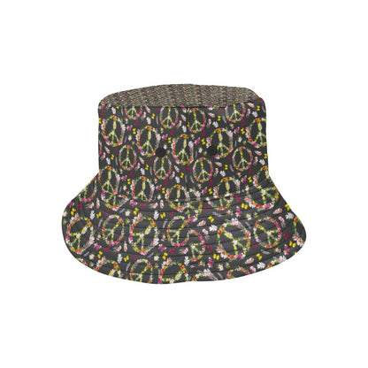 Peace Sign flowers Design Print Unisex Bucket Hat