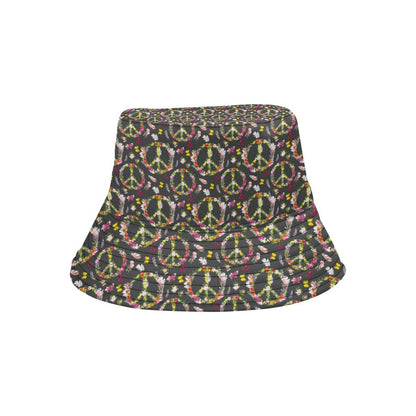 Peace Sign flowers Design Print Unisex Bucket Hat