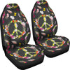 Peace Sign flowers Design Print Universal Fit Car Seat Covers