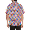 Peace Sign Patchwork Design Print Men Aloha Hawaiian Shirt