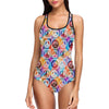 Peace Sign Patchwork Design Print One Piece Swimsuit-JTAMIGO.COM