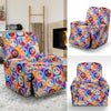 Peace Sign Patchwork Design Print Recliner Slipcover-JTAMIGO.COM