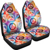 Peace Sign Patchwork Design Print Universal Fit Car Seat Covers
