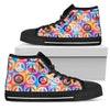 Peace Sign Patchwork Design Print Women High Top Shoes