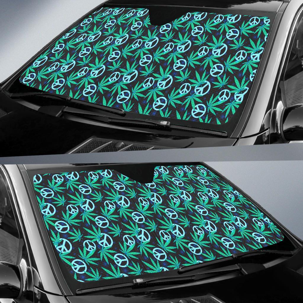 Peace Sign Themed Design Print Car Sun Shade For Windshield