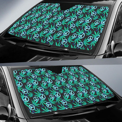 Peace Sign Themed Design Print Car Sun Shade For Windshield