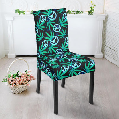 Peace Sign Themed Design Print Dining Chair Slipcover-JTAMIGO.COM