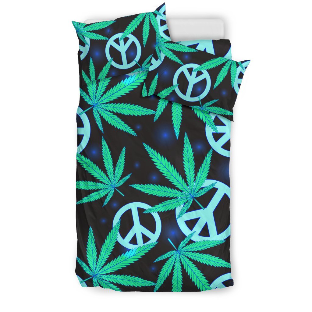 Peace Sign Themed Design Print Duvet Cover Bedding Set