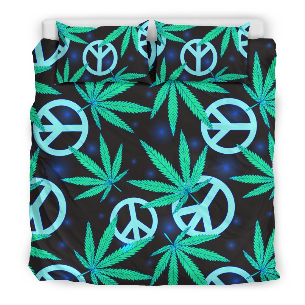 Peace Sign Themed Design Print Duvet Cover Bedding Set
