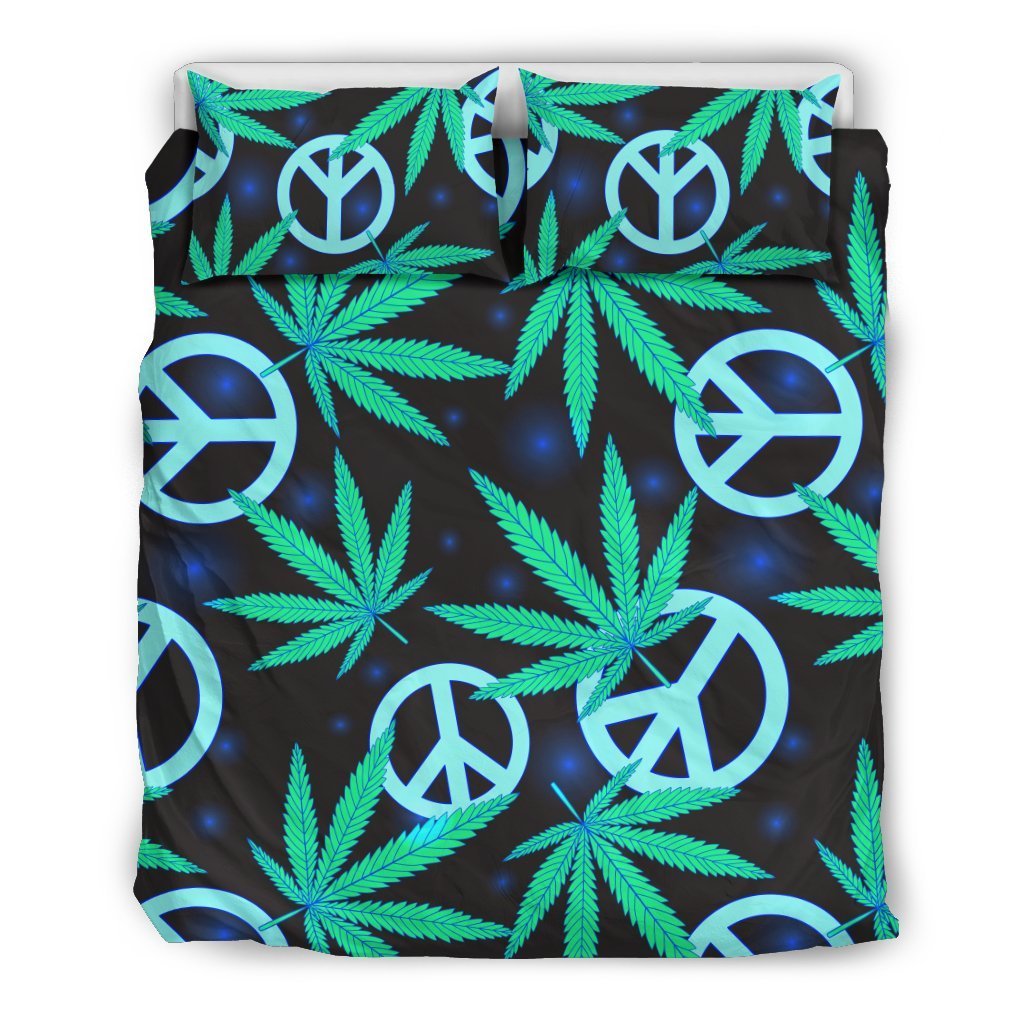 Peace Sign Themed Design Print Duvet Cover Bedding Set