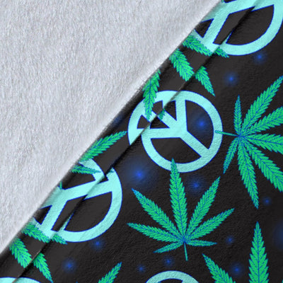 Peace Sign Themed Design Print Fleece Blanket