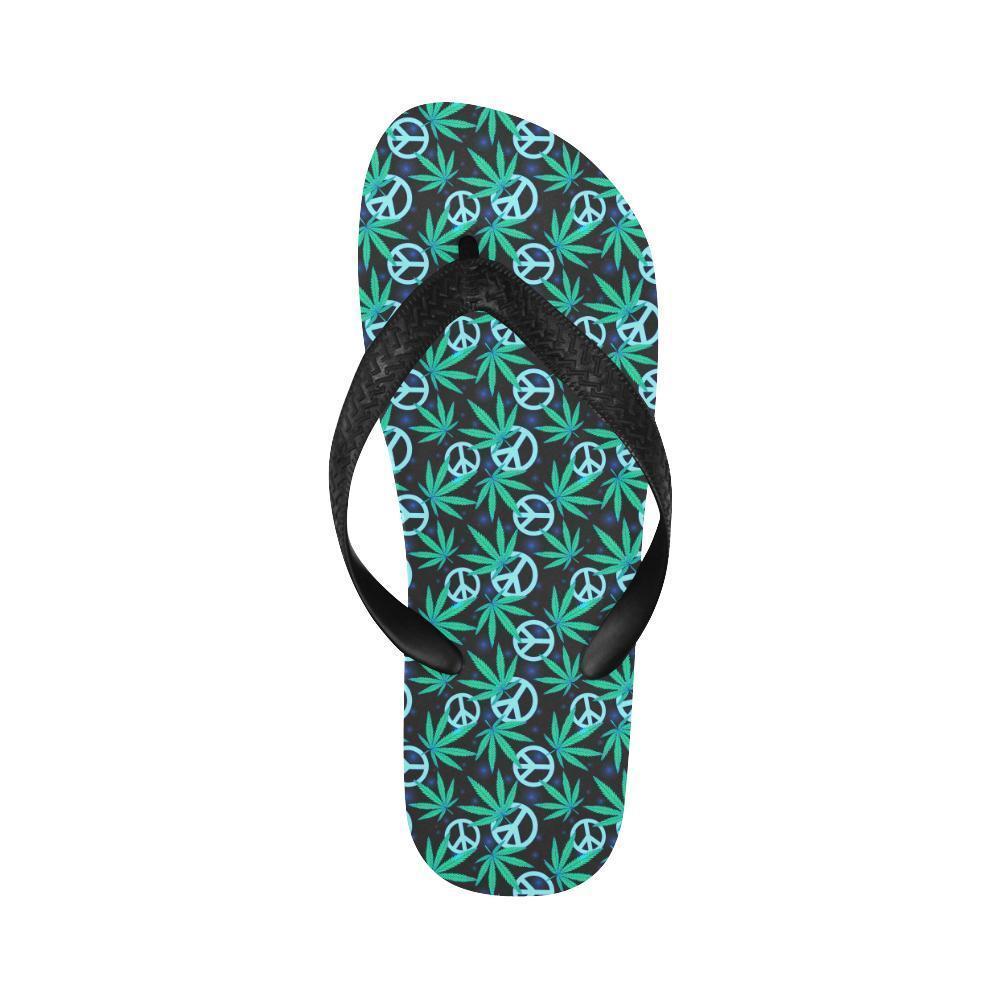 Peace Sign Themed Design Print Flip Flops-JTAMIGO.COM
