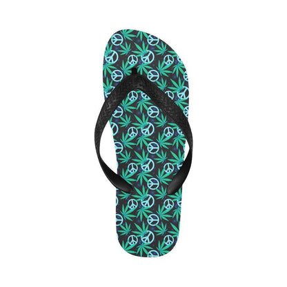 Peace Sign Themed Design Print Flip Flops-JTAMIGO.COM