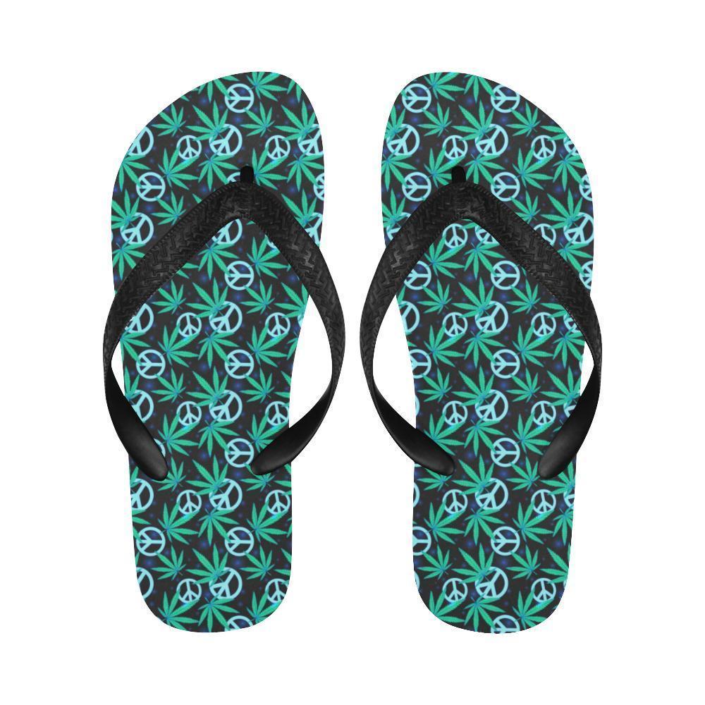 Peace Sign Themed Design Print Flip Flops-JTAMIGO.COM