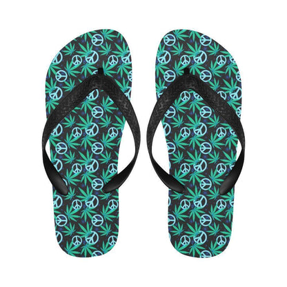 Peace Sign Themed Design Print Flip Flops-JTAMIGO.COM