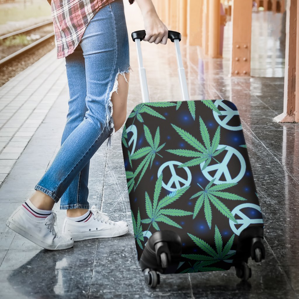 Peace Sign Themed Design Print Luggage Cover Protector