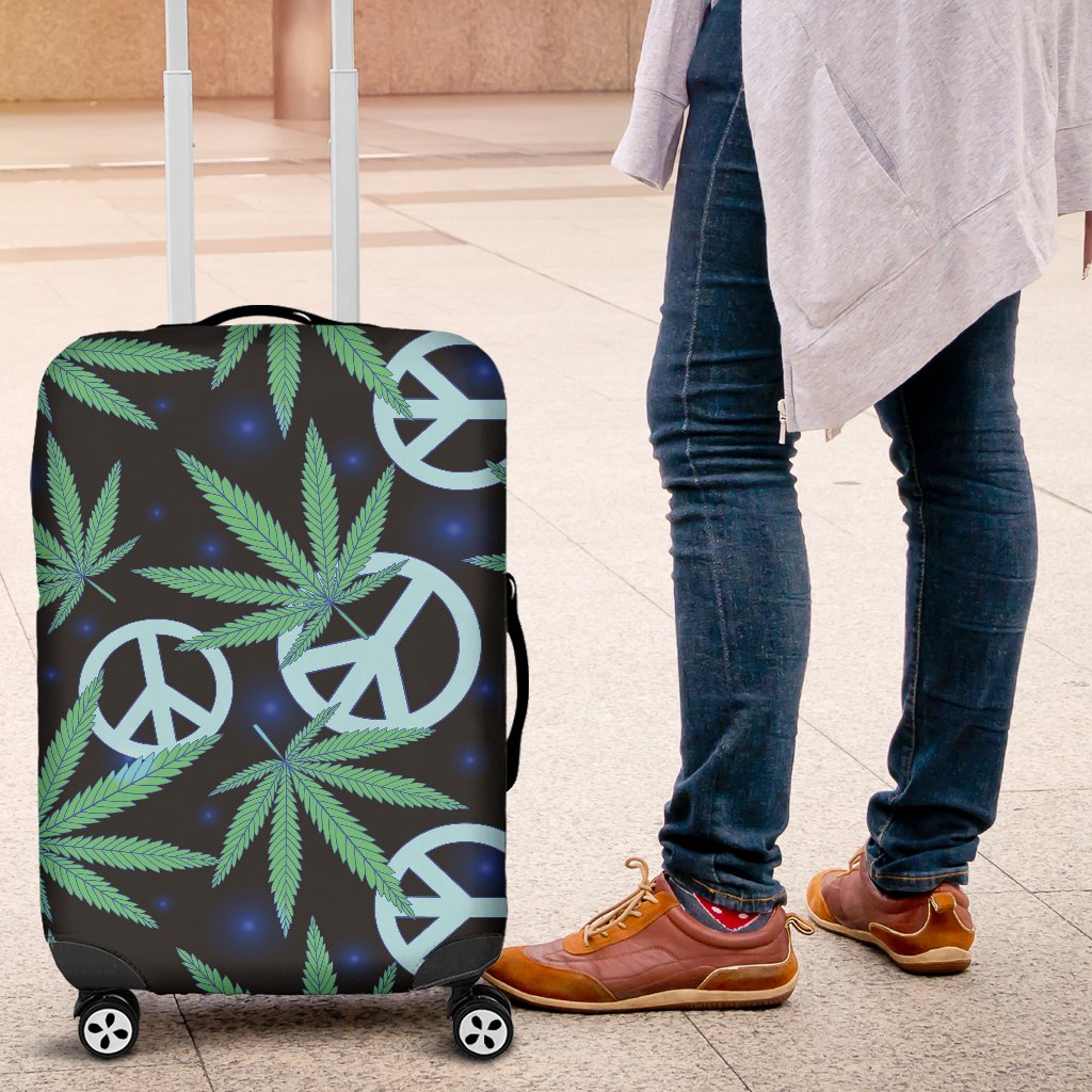 Peace Sign Themed Design Print Luggage Cover Protector