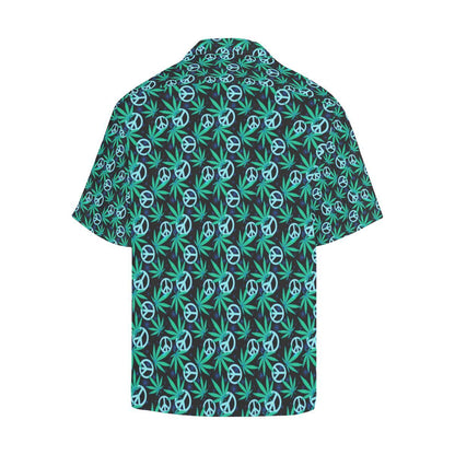 Peace Sign Themed Design Print Men Aloha Hawaiian Shirt