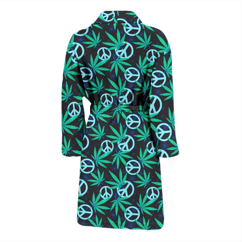 Peace Sign Themed Design Print Men Bath Robe-JTAMIGO.COM