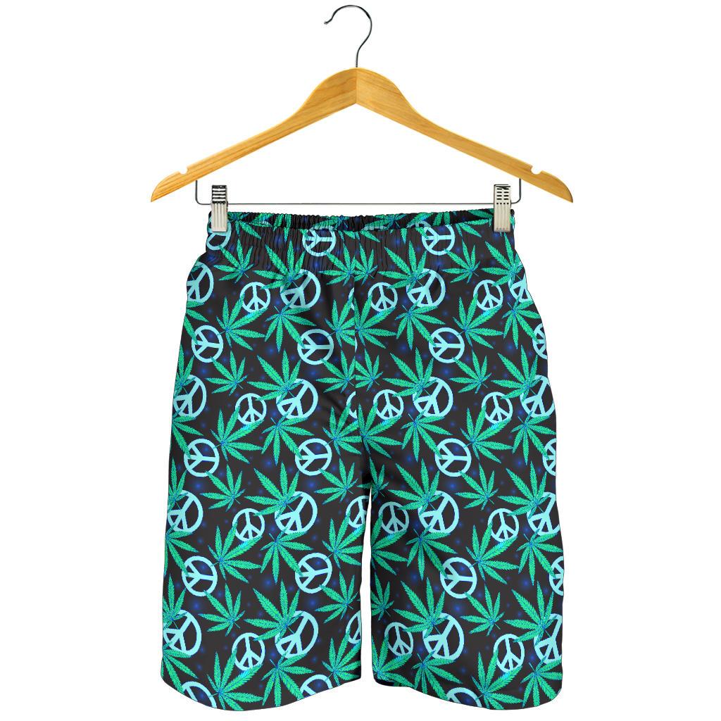 Peace Sign Themed Design Print Mens Shorts-JTAMIGO.COM