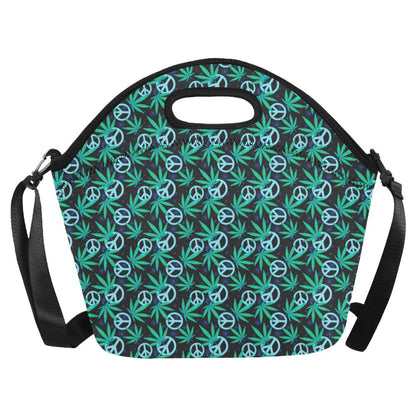 Peace Sign Themed Design Print Neoprene Lunch Bag (Model 1669)(Large)-JTAMIGO.COM