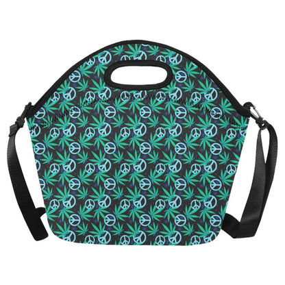 Peace Sign Themed Design Print Neoprene Lunch Bag (Model 1669)(Large)-JTAMIGO.COM