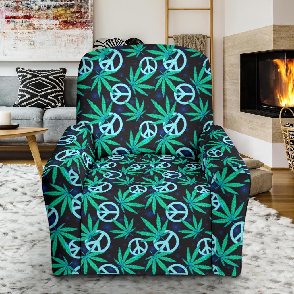 Peace Sign Themed Design Print Single Sofa Slipcover -JTAMIGO.COM
