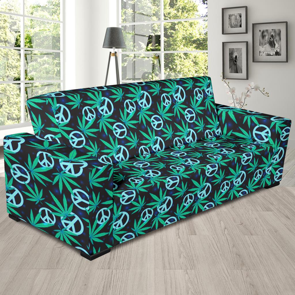 Peace Sign Themed Design Print Sofa Slipcover-JTAMIGO.COM